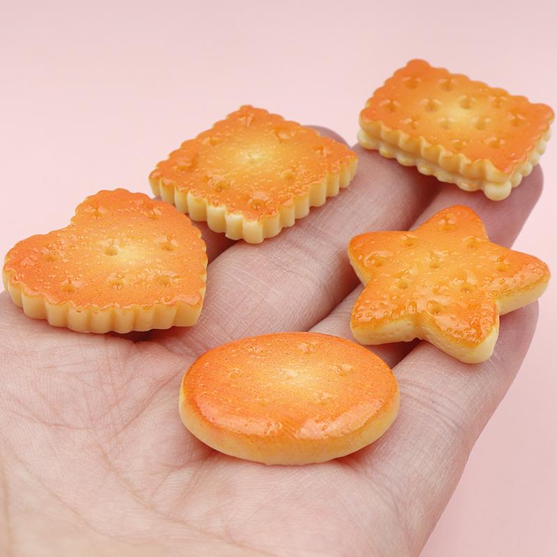 10/100pcs Kawaii Cookie Simulation Food Art Supply Flatback Cabochon DIY Dollhouse Craft Decoration Miniatures