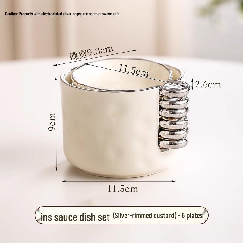 Ceramic Cream-Style Dipping Dish for Seasonings and Sauces