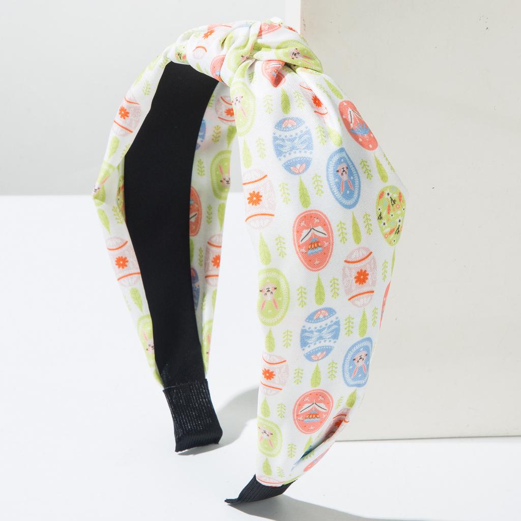 Easter Egg Hairband, Fabric Easter Egg, Rabbit Print, Knotted, Simple and Elegant Headband, Light and Fresh Style