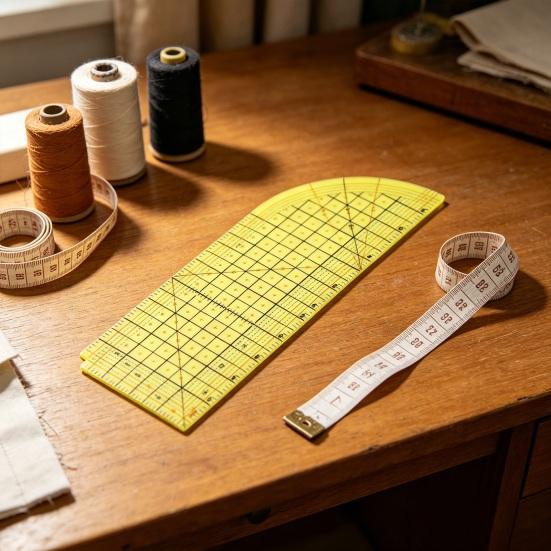 Curved Hot Hem Ruler Seam Guide Sewing Ruler Hot Ironing Hemming Ruler Guide for Sewing Fabric Hemming Press with Dry or Steam Iron