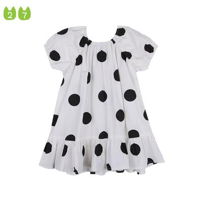 2022 Girls' Dress Polka Dot Baby Dress Ruffled Short Sleeves Princess Dress
