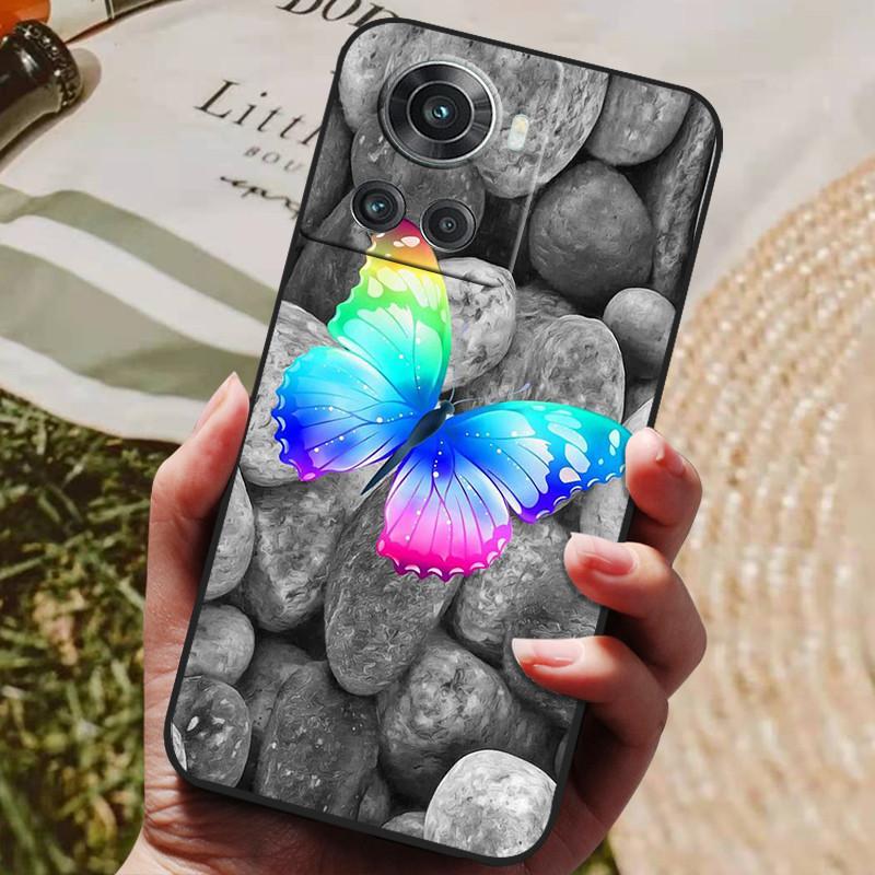 Pour OnePlus 10R 5G Coque Noir Silicone Souple Housse de Téléphone Pour OnePlus 10R Coque OnePlus10R 1+ 10 R Coques Arrière Lion Loup Coque Funda