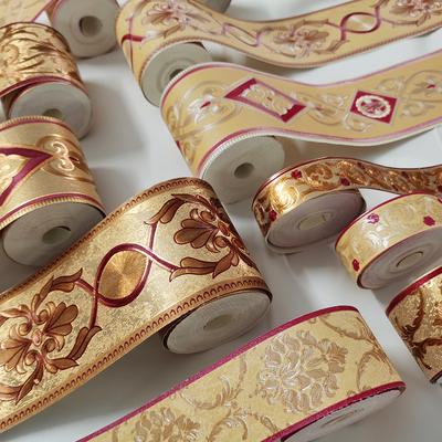 10 Meter Goud Luxe PVC 3D Waterdichte Tegelstickers Taillelijn Behang Woonkamer Muur Rand Stickers 8cm Plint