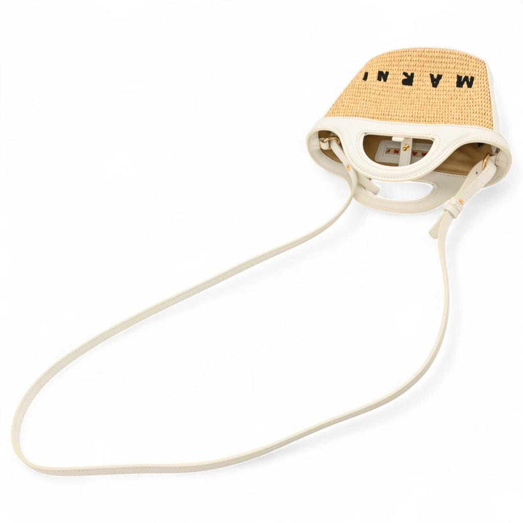 Auth MARNI Tropicaria Micro Bag 2WAY Shoulder Bag Cotton Leather ma6423ee Used