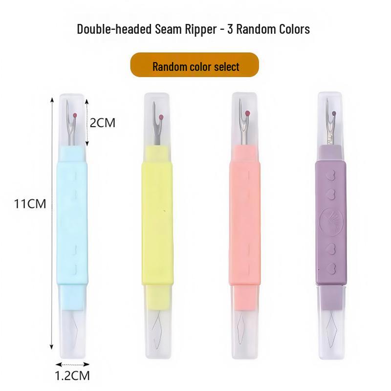 Dual-Ended Needle Threader & Seam Ripper: Portable Stitch Picker and Cutter Tool.