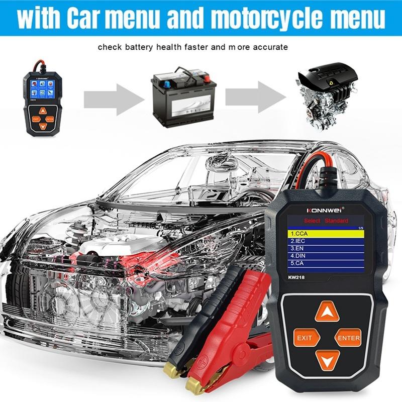 KONNWEI KW218 Tester Batteria Auto 6V 12V Auto Moto Camion Analizzatore di Sistema 2000CCA Strumento di Test Avviamento Ricarica PK KW650
