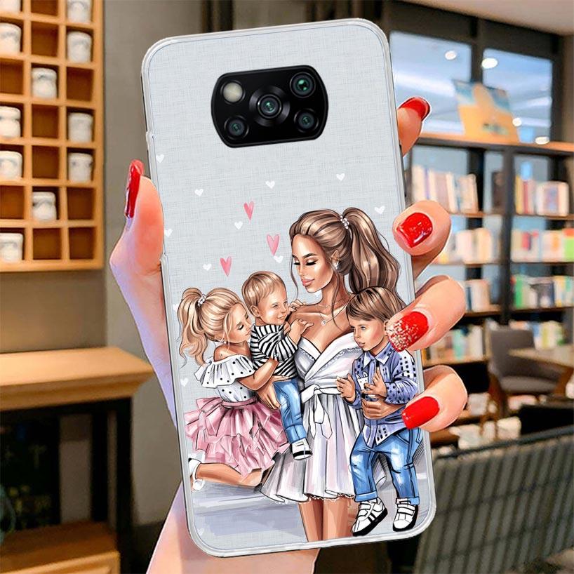 Mom Baby Girls Cover Phone Case For Xiaomi Poco F7 Ultra X7 X6 X5 Pro M7 Redmi 15C 15 13C 13 12C 12 10C 10 9A 9C 9T 9 Shell Poco