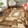 1Pc Wooden Cube Tunnel Rug, Office Carpet Indoor Outdoor Doormat, Non-Slip Soft, Living Room, Christmas Halloween Gift. M928369