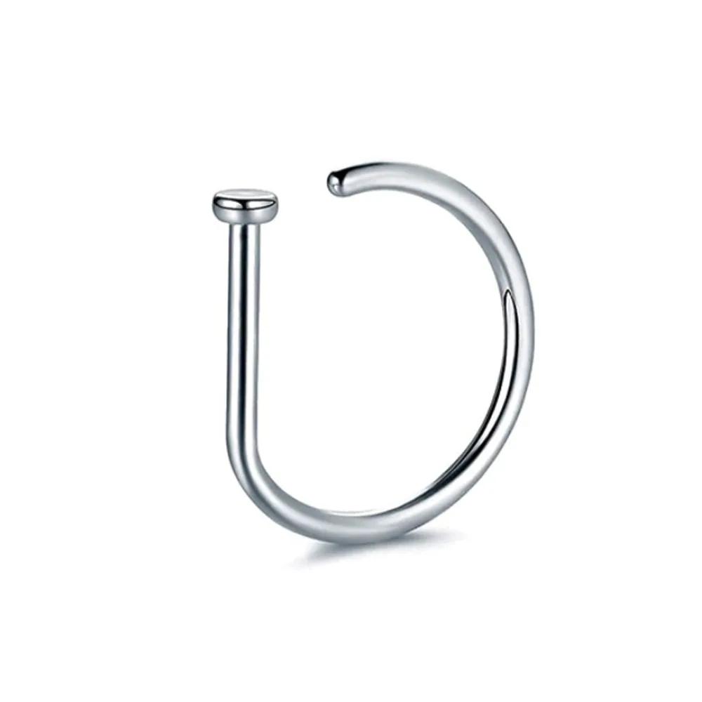 D Shape Fake Piering Nose Ring Earrings Nose cuff Punk Non-Piercing Nose Clip Rock Hiphop Perforation Septum Body Women Zircon