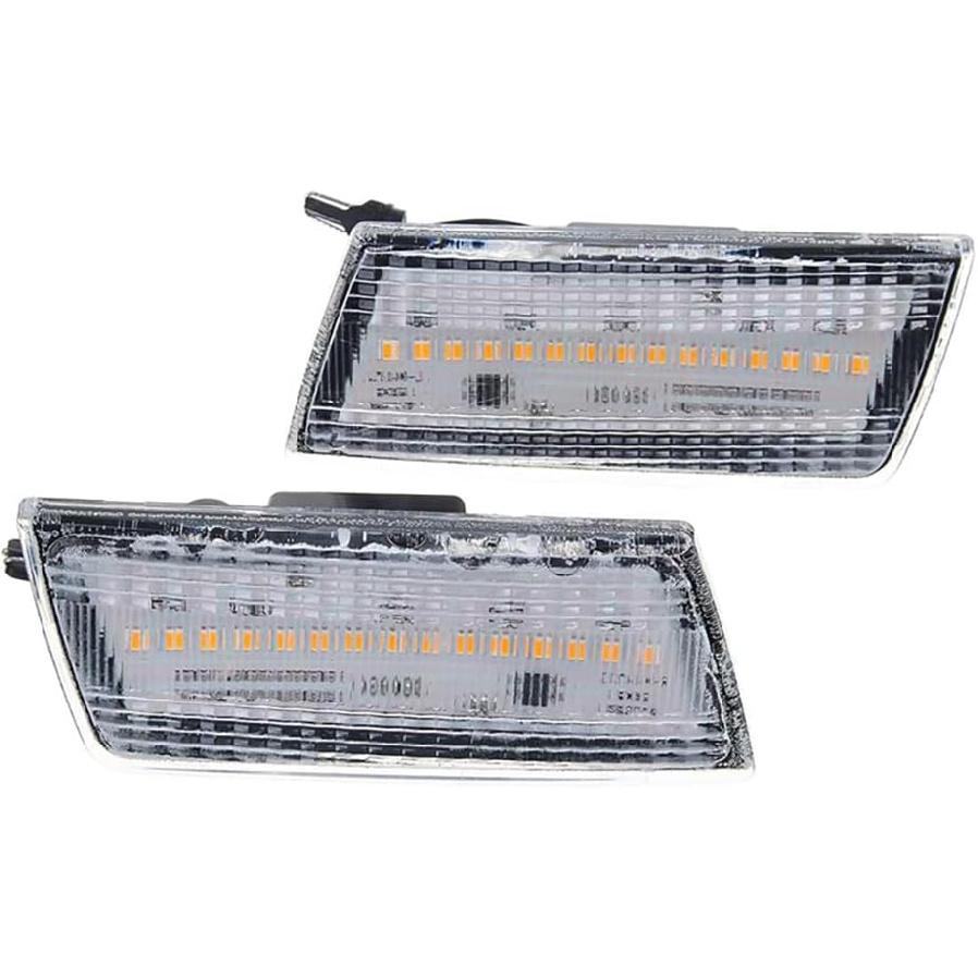 LED Front Bumper Side Marker Lights Smoke Lens/White Light, Compatible with Chrysler 300 300C Models 2005-2010, Front Fender Marker Lamps