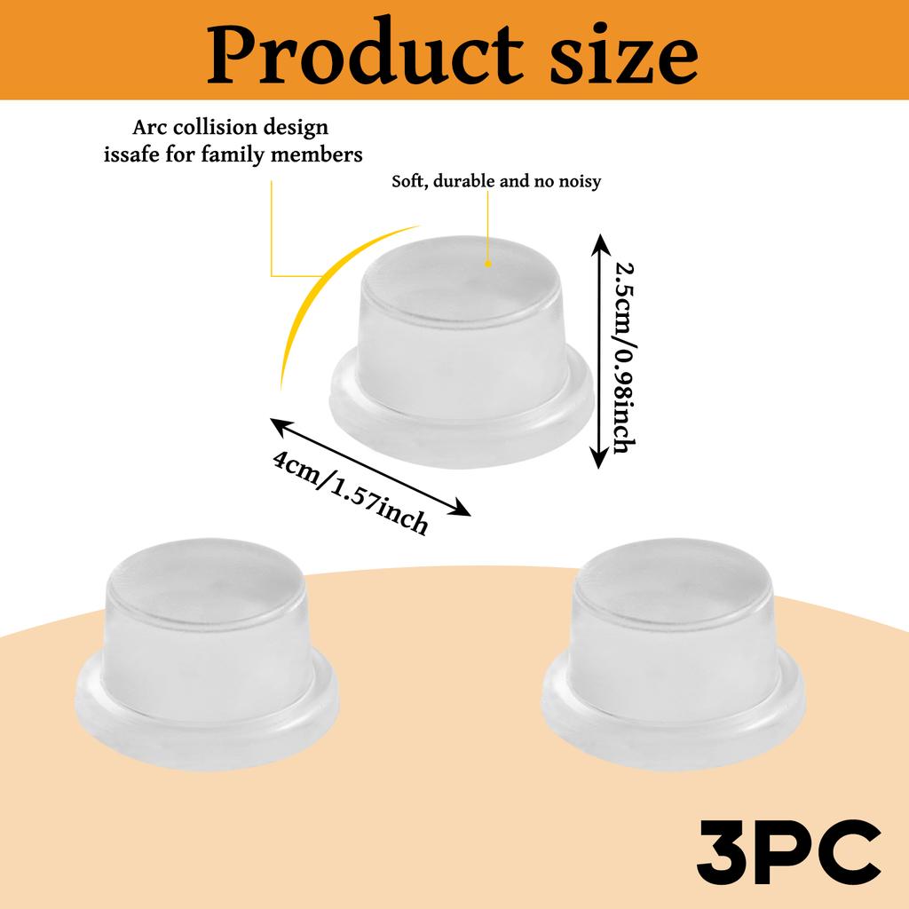 Transparent silicone door stop, door suction, door resistance, and rear anti-collision pad without perforation