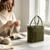 Portable Sewing Kit Holder Canvas Knitting Bag, with Multiple Pockets And Yarn Holes, Storage Organizer for Large Capacity Crochet Organizer,