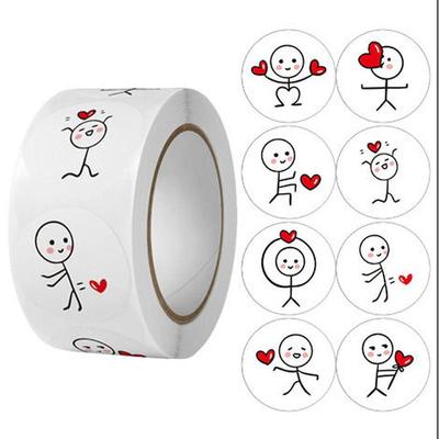 500 samolepek Valentýnské samolepky Love Labels for Wedding Holiday Gift Dekorace Obálka Pečetící samolepky Scrapbooking