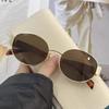 Retro Metal Small Oval Frame Sunglasses For Women Men UV Resistant Sun Glasses For Men UV Resistance Summer Shades