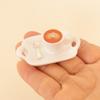 3Pcs/Set 1:12 Dollhouse Miniature Simulation Coffee Cup Spoon Tray Coffee Tray Living Scene Model Kitchen Tableware Decor Toys