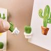 6Piece 3D Potted Cactus Magnets Resins Green Succulents Plant Memo Holders For Refrigerator And Whiteboards Decoration