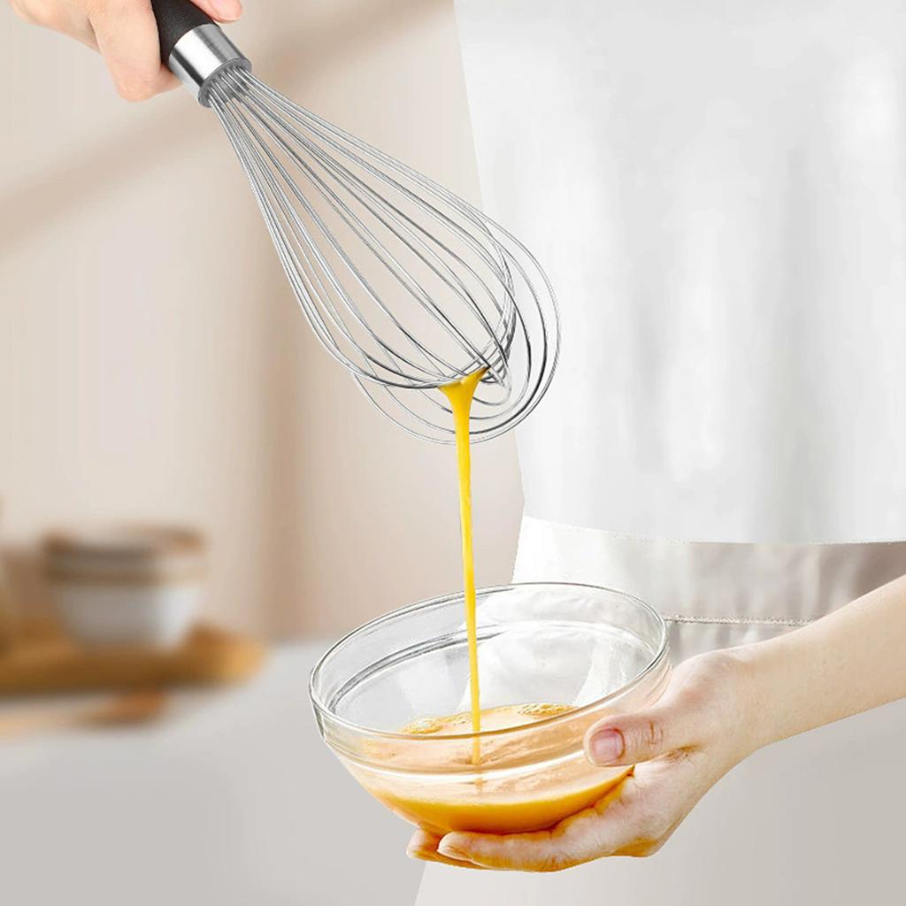 Stainless Steel Manual Whisk Heavy Duty Baking Tool Egg Beater For Cake Cream Mixing With Ergonomic Handle