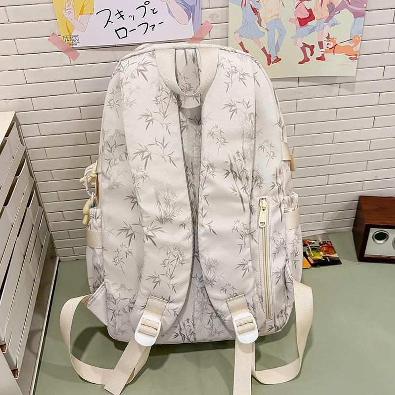 High value, fresh and sweet leaf print backpack, lightweight and versatile backpack for junior high school students