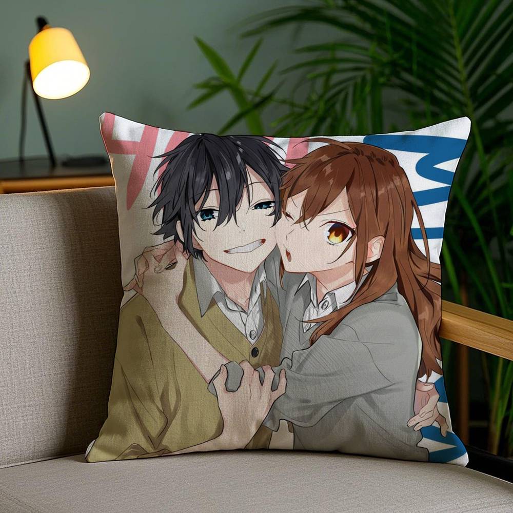 H-Horimiya Anime Pillow Case Plush Fabric Soft Pillowcase Double Sided Print Sofa Cushion Cover Throw