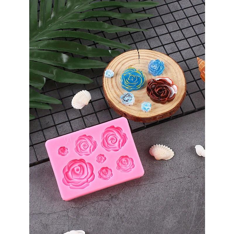 DIY Handmade Soap Chocolate Fondant Baking Mold Rose Flower Cake Decoration Silicone Mold