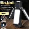 Portable Foldable LED Outdoor Tent Lamp Waterproof Camping Light USB Rechargeable Emergency Night Market Worket Light Flashlight