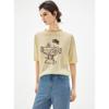 ELLE Graffiti Print Knit Short Sleeve Top