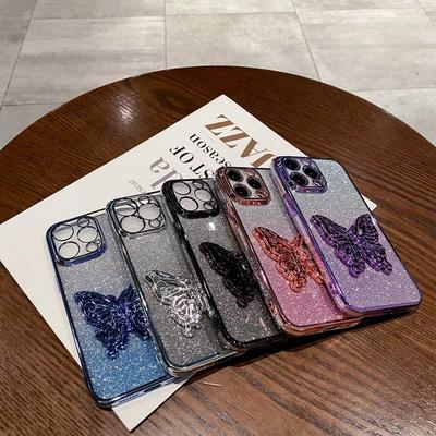 Butterfly Stand Phone Case For Infinix Tecno POP 5 Lite S23 A70 P40 Spark 10 20 Pro Plus 10C 8C 6 GO 2020 2022 2023 2024 Cover