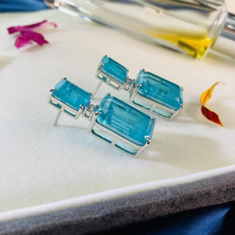 European and N Earring Simple Low Key Luxury Female Earring Long Paraiba Earrings