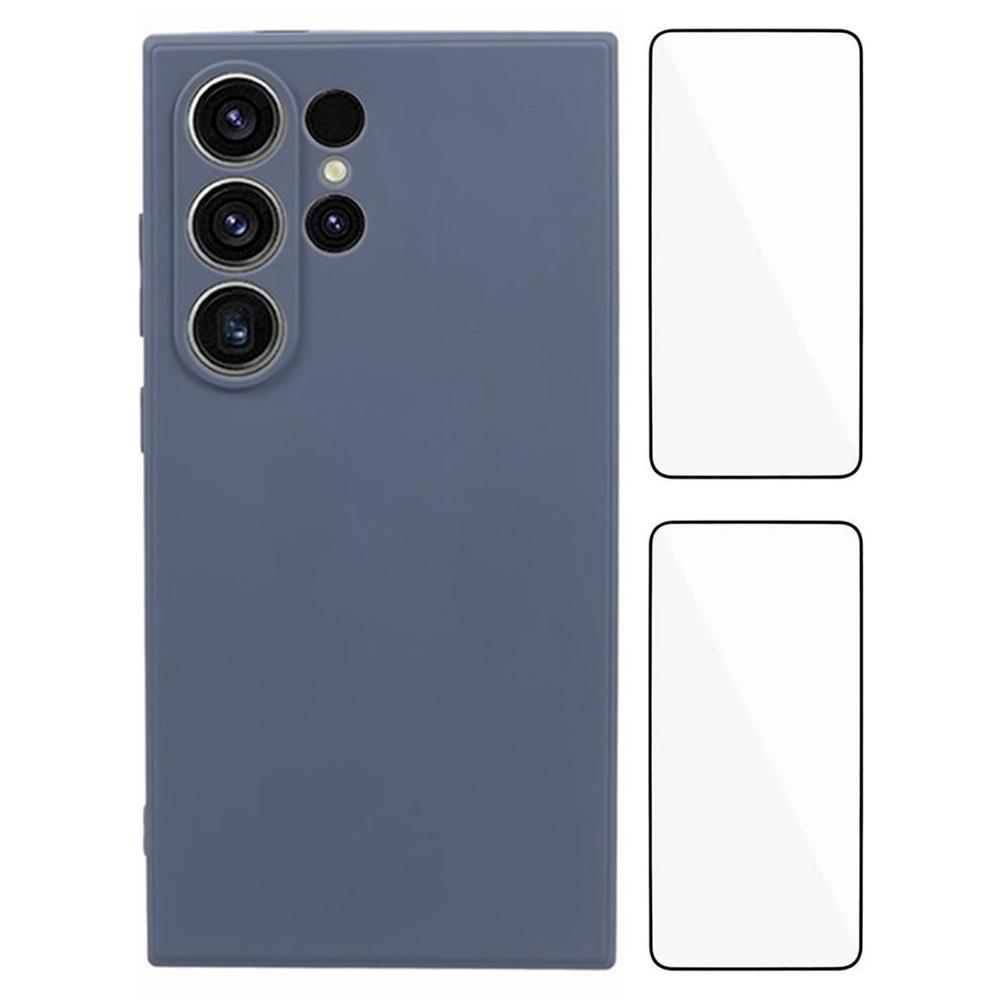 WANLONFENG RB3 Series For Samsung Galaxy S24 Ultra Case with 2Pcs Screen Film Precise Lens Hole Soft TPU Phone Back Cover