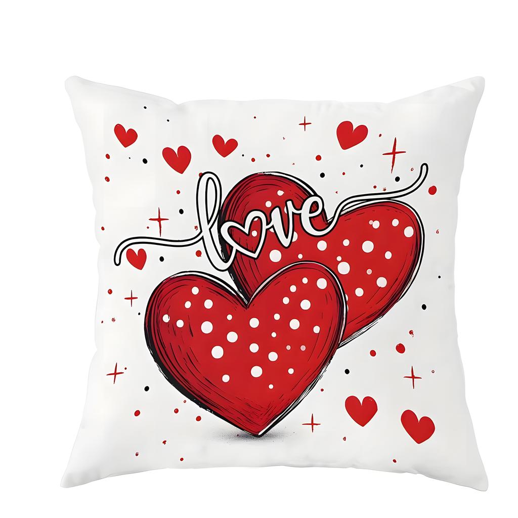 Love Theme Pillow Cover Zippered Machine Washable No Filler Living Room Bedroom Sofa Decor