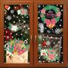 Christmas Pink Santa Claus Stickers Xmas Ball Garlands Bell Snowman Static Stickers Merry Christmas Decor Happy New Year