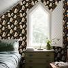 2pcs Halloween Self-Adhesive Wall Stickers Removable Cute Ghosts Wallpaper Dark Style Peel and Stick Wallpaper with Flower Halloween Themed Wallpaper