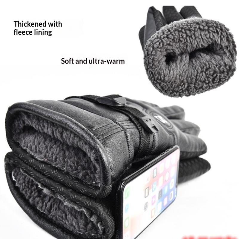 Winter Leather Gloves Waterproof Resistance Cold Outdoor Sports Warm Motorcycle For Men Warm and cold resistant leather gloves