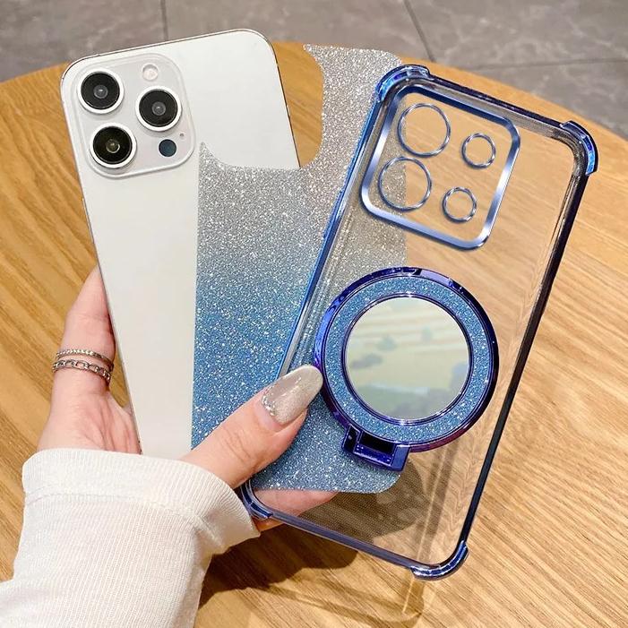 For Xiaomi 14T Pro Crystal Bracelet Glitter Mirror Holder Case for Xiaomi 14T 13T Pro 14C For POCO X7 X6 F6 Pro Shockproof Cover