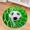 Soccer Ball Print Round Carpet Floor Mat Black White Football Pattern Home Decor for Living Room Bedroom Sports Fan Gift
