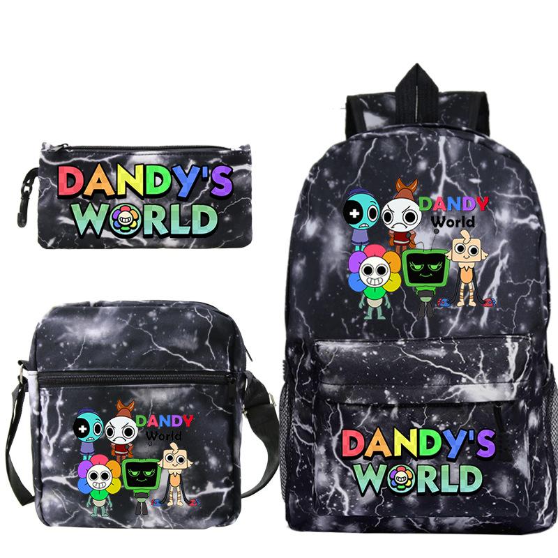 Dandy's world hot-selling children's backpack set, primary and secondary school bag, shoulder bag, casual pencil bag.