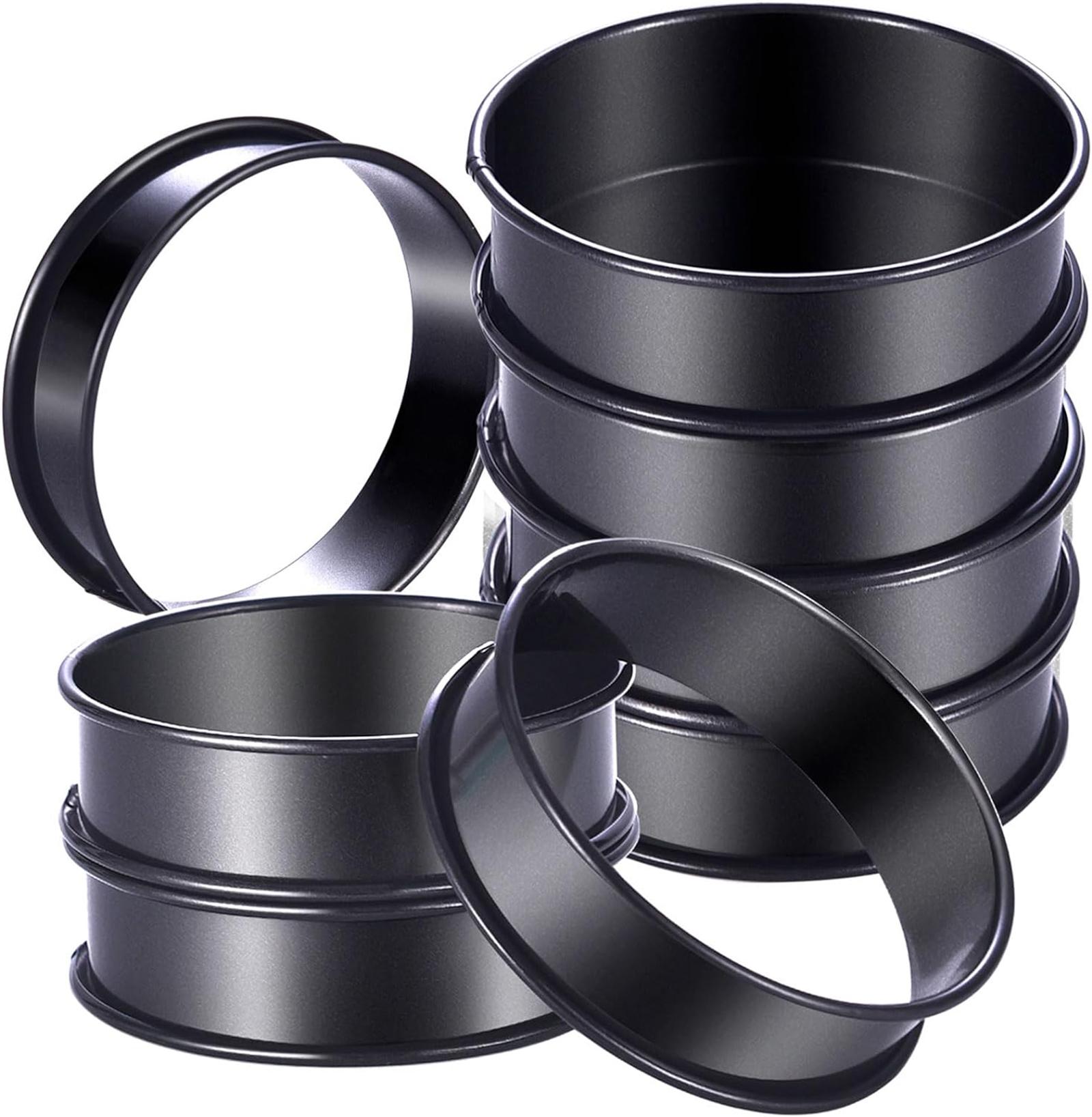 

8 штук антипригарных форм для крампетов из нержавеющей стали, кольца для крампетов, кольца для английских маффинов, кольца для тартов с двойным загибом для выпечки