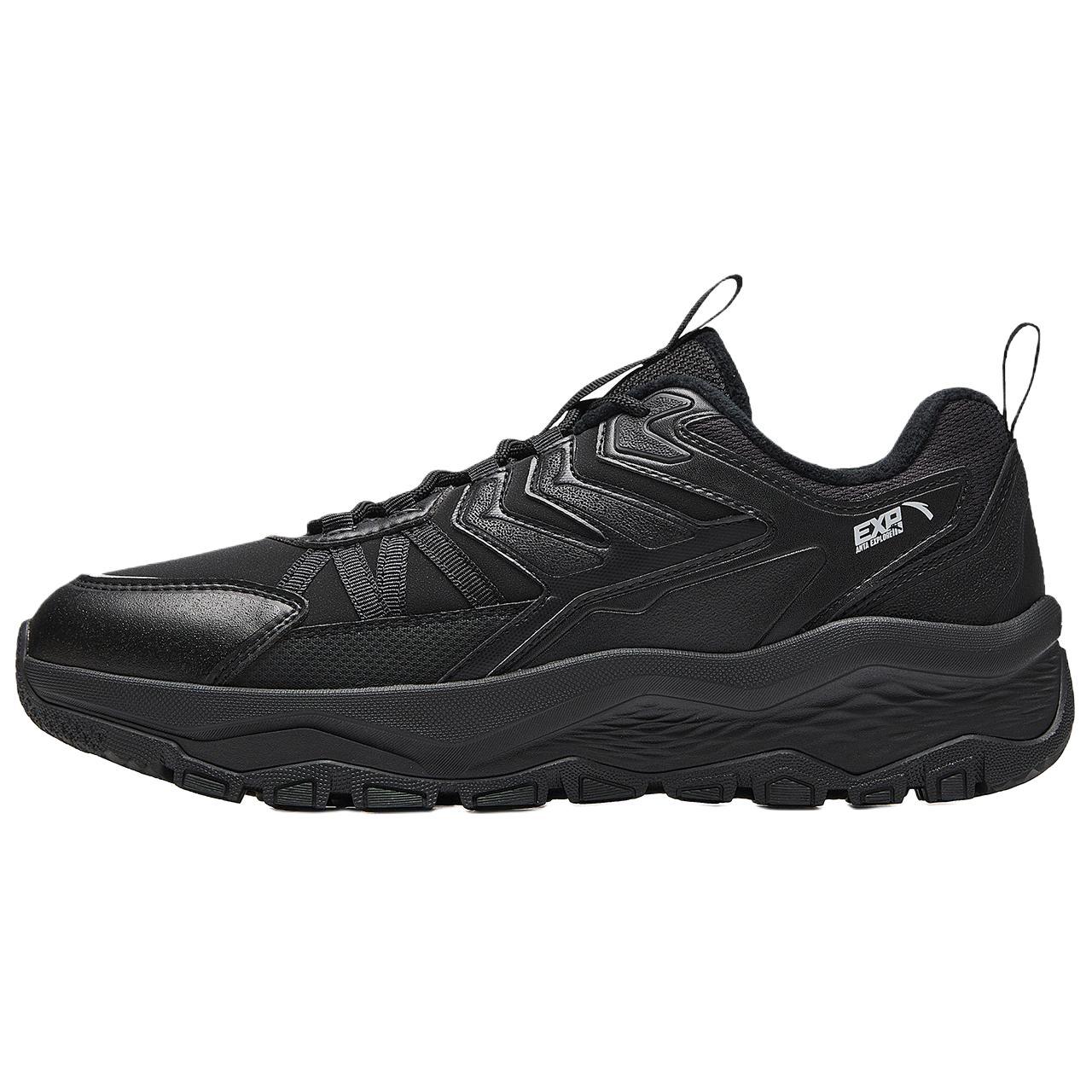 

New Anta Mountain Exploration Low top Trail Running Shoes, Fleece Lined Men s Basic Black 912545584-7 39