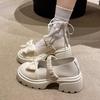[Ushilai] Platform Mary Jane Shoes Women's Summer 2025 New French Muffin Bow Sweet Single Shoes