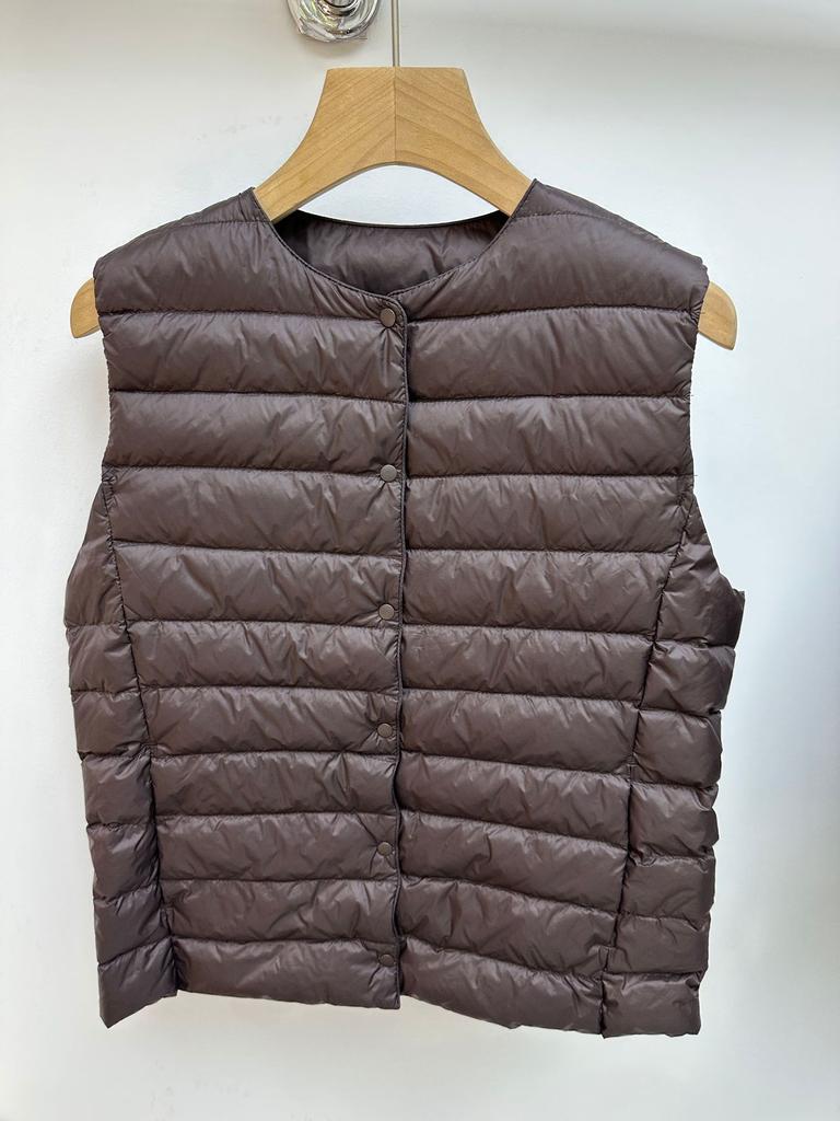 White duck down Pinghu light down jacket, vest liner, round neck V-neck variable thermal vest, vest, free storage bag.