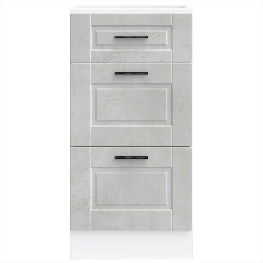 Kitchen Base Cabinet, Porto, Concrete Gray