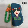 1PC  Colorful Shoulder Strap -  Colors Available, Portable Glasses Storage Bag Silicone Box, 3.15 * 6.70 Inch Waterproof Hanging Glasses Bag
