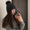 Hat Women'S Winter Solid Color Korean Knitted Hat Premium Sense Fleece Warm Ear Protector Fashion Wool Hat