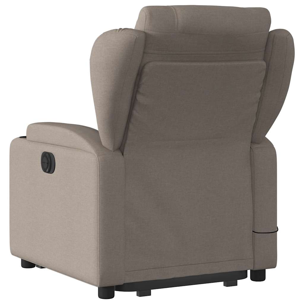 Recliner Chair with Lift Function Taupe Fabric