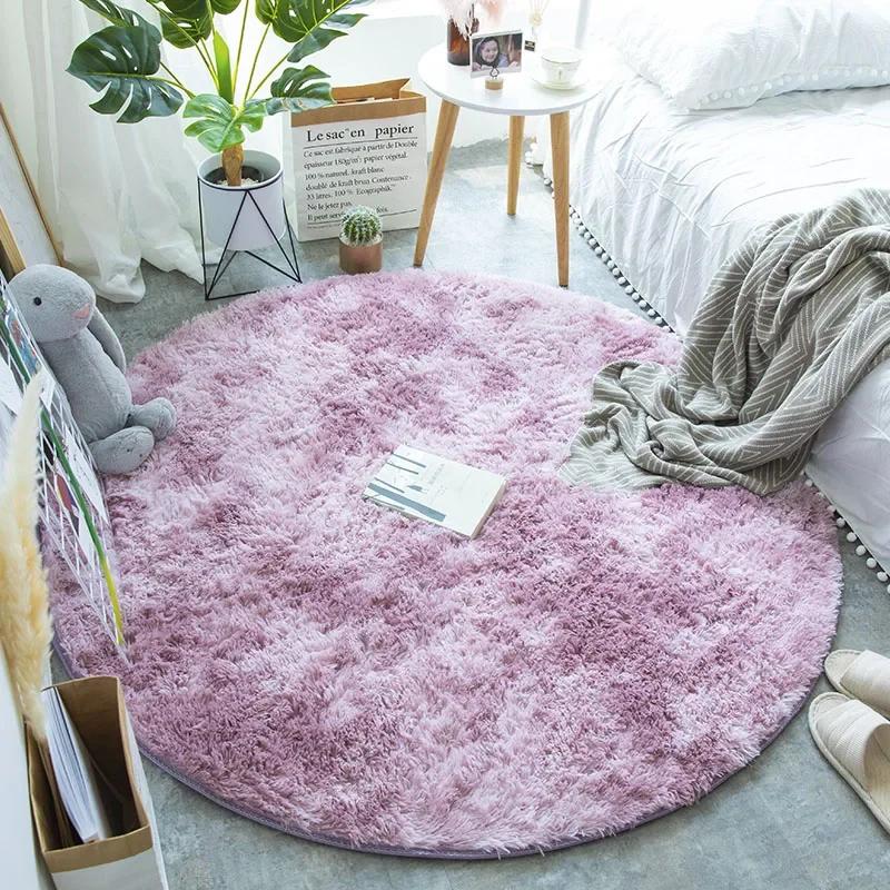 Super Soft Plush Round Rug Mat Fluffy White Carpets for Living Room Home Decor Bedroom Kid Room Decoration Salon Thick Pile Rug