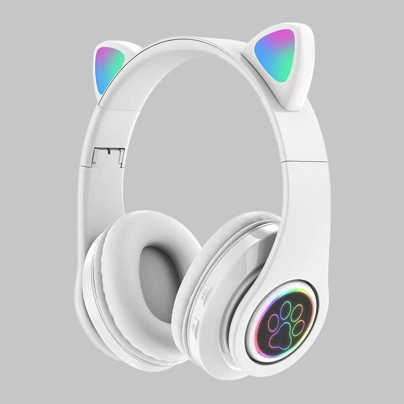Cat Ear Bluetooth Headset Stereo Sound Luminous LED Wireless Head Mounted E-sports Low Latency
