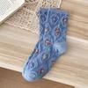 Japanese Korean Style Cartoon Flower Cotton Women Socks New Mid Calf Student Cute Minimalist Floral Crew Socks Fashion Versatile
