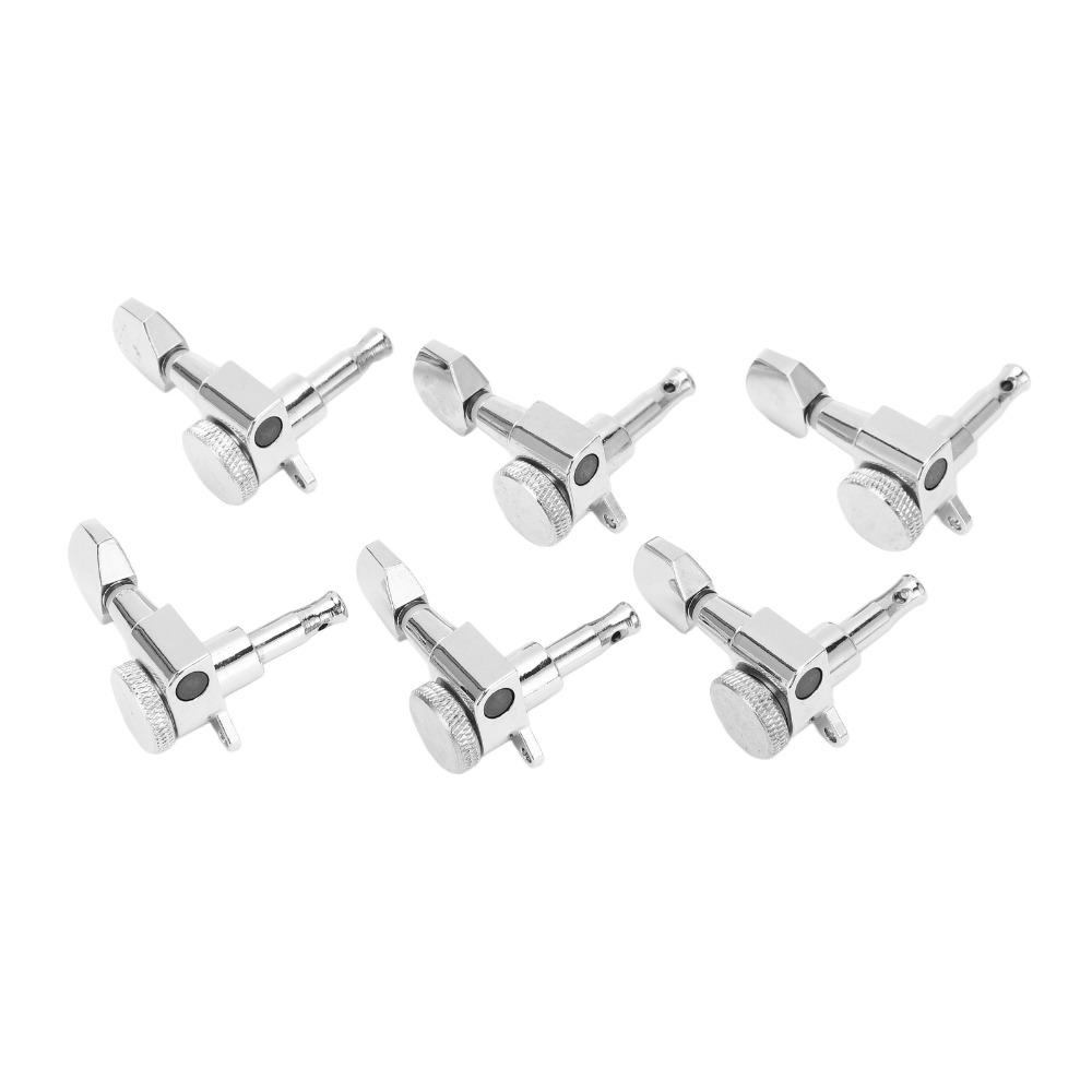 6PCS Metal Tuning Pegs Silver Electric Guitar Parts Upgrade Guitar Parts  Electric Guitar