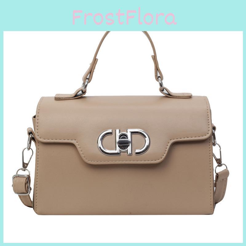 Fashion Crossbody Shoulder Bag With Solid Color Design And Silver Buckle
