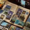 Yu Xian Traveler's American Stamp Stickers: 40 Sheets, 4 Styles, Hot Stamping Perfect for Collage